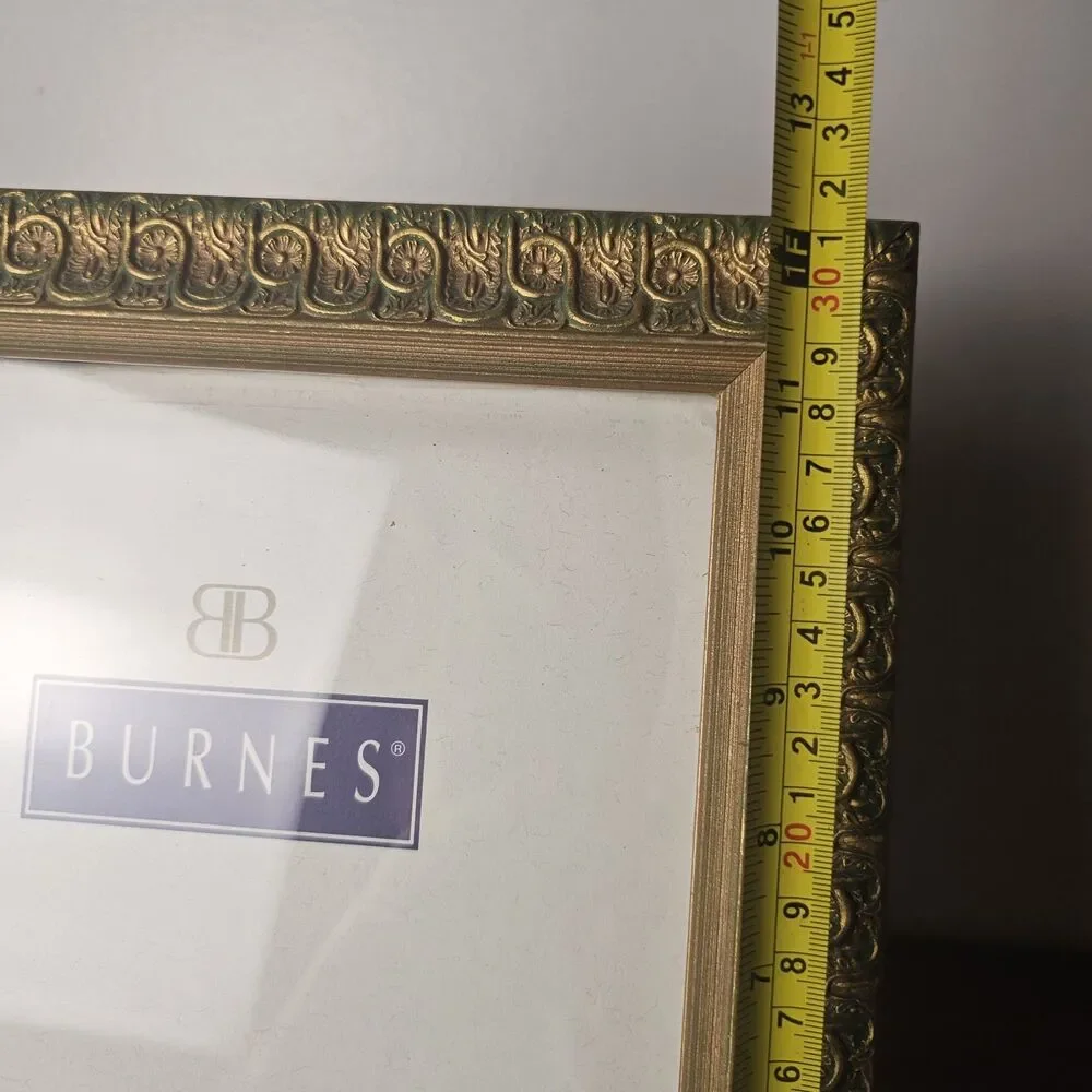 Vintage Burnes of Boston Gold-Tone Wood Picture Frame 8x10 Embossed Vine Design